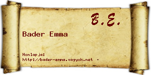 Bader Emma névjegykártya