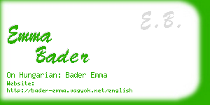 emma bader business card